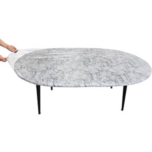 Wonderla Clear Vinyl Fitted Tablecloth Waterproof Oilcloth Heavy Duty Elasticized Table Cover Elastic Edge Design Plastic Tablecloth Protector (Best for 42" x 60" Oval Table)