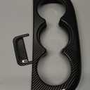 JeCar Front Cup Holder Panel Trim Cover Compatible with Chevy Silverado & GMC Sierra 2007-2013, Carbon Fiber Texture