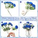 Zeyune 6 Sets Mason Jar Centerpiece Table Decorations, Artificial Peony Baby's Breath Flower Bouquets, Faux Flowers with Vase, Rustic Decor Gifts for Home, Wedding, Holiday (Royal Blue)