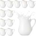 Nuanchu 12 Pcs 3 oz Small Creamer Milk Pitcher, Classic White Porcelain Creamer with Handle, Ceramic Maple Syrup Dispenser, Coffee Dairy Container for Milk Sauce Salad, Microwave