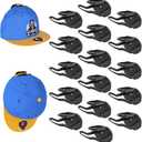 16 Pack Adhesive Hat Hooks for Wall, Strong Hat Rack for Baseball Caps, Hat Organizer Display for Home Decor, Hat Hold Hanger for Wall, Door, Closet, No Drilling - USA Patented (Black)