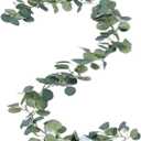 Artificial Eucalyptus Garland Faux Silk Leaf Dcor Anniversary Engagement Party Wedding (1 Pcs Round Leaf)