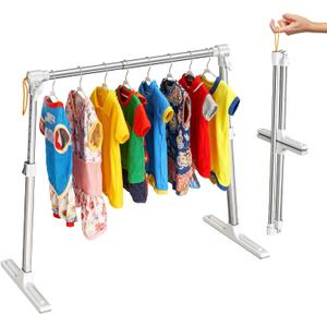 Foldable & Adjustable Dog Closet,Portable Clothing Rack for Pet/Dog Organization and Storage/Cat Clothing Rack,Space-Saving Alloy Mini Drying Rack,(20.4-35.4in Width, 17.3-26.7in Height) (Large)