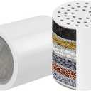 NearMoon 15 - Stage Replacement Cartridge Universal High Output Shower Filter with VC, Reduce Hard Water, Heavy Metal Impurity, Improve Skin & Hair, Fit Any Similar Filter (2 pack)