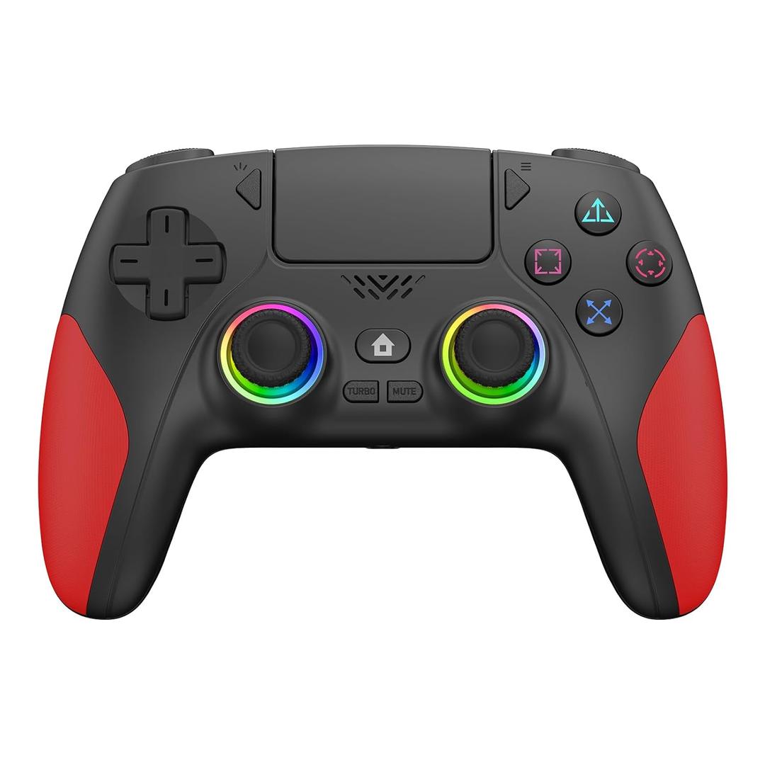 IWGAME Wireless Controller for PS-5/PC, Hall Effect Joysticks & Triggers Gaming Controller with Programmable/Remap/Turbo/LED Light Functions, 3.5MM Headphone Jack, Dual Vibration(Black)