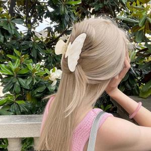 1 Pack Hair Claw Clips for Women, Acrylic Claw Clips for Thick Hair Non-slip Clip for Hai r, Large Claws Hai r Accessories for Women Girls  (White)