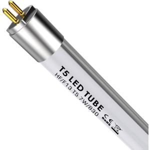 IHYCTV F13T5WW LED Fluorescent Replacement Tube, 7W T5 LED Tube for EVG, G5 13W F13T5 Fluorescent Bulbs 21 inch Equivalent, 910lm, 3000K, 830, Warm White Light, 140 Degrees, Pack 1