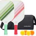 Pickleball Paddles Set of 2 | 4 Pickleball Rackets,USAPA Approved Pickleball Set of 2 | 4 Pickle Ball Paddles,Fiberglass Surface & 13 mm PP Honeycomb Core,4 Indoor & Outdoor Balls,1 Bag