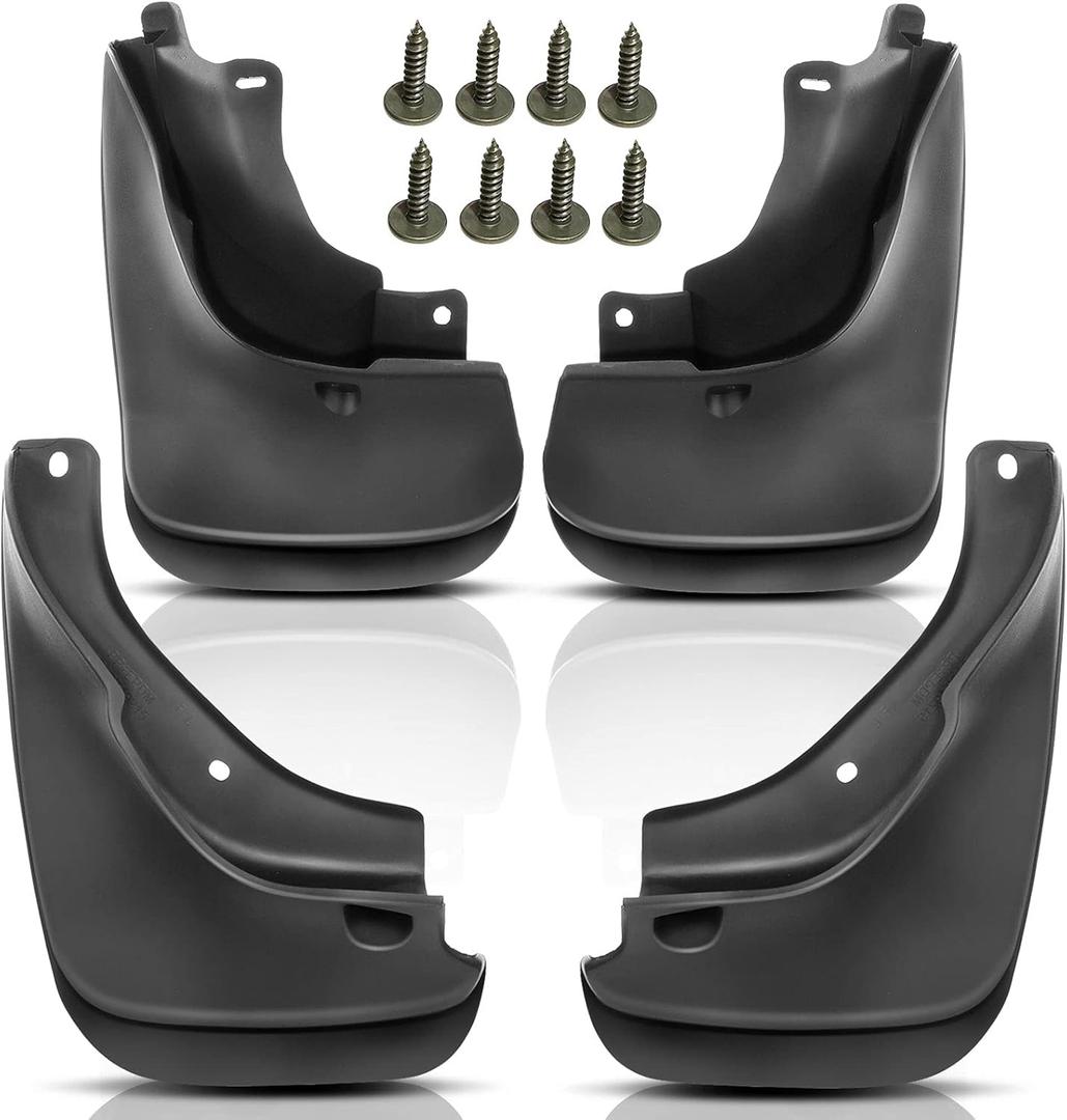 YHTAUTO Mud Flaps Splash Guards Replacement for Toyota Corolla 1993-1997 Sedan, Mudguards Mudflaps Accessories for Cars Wheel Protector with Hardware Kit, Front and Rear LH RH, 4Pcs Set Black