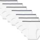 Amazon Essentials Men's Cotton Tag-Free Briefs Underwear, Multipacks (Large, White)