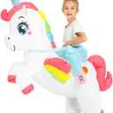 JUROSAICA Unicorn Costume Girls Inflatable Costume Kids Ride On Deluxe Blow up Halloween Costume Toddler For 2-3 Years Old Boys Cosplay Party XS