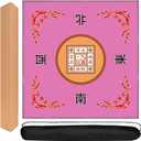 Mahjong Mat, Mahjong Table Mat for Tile Game, 31.5 in x 31.5 in Anti Slip and Noise Reduction Table Cover for Poker Card Board and Dominoes(Pink)