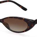 STORYCOAST Retro Cat Eye Sunglasses for Women Vintage 90S Trendy Small Frame Sun Glasses Skinny Oval Shades UV400 Protection Tortoise Frame-Gradient Brown Lens