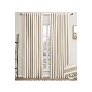 2 Beige Curtains For living Room Or Bedroom, 70×90inch