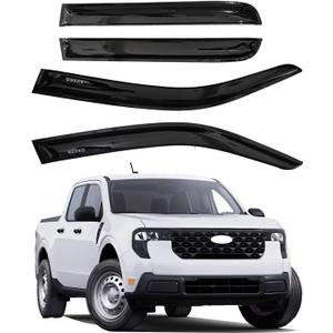 AUXKO Rain Guards for 2022-2026 Ford Maverick XL XLT Lariat, Window Vent Visors Accessory - Tape-On Rain Guard Window Visor, Easy Install Car Side Window Wind Deflectors & Visors Smoke for Ford Black