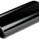 BORLA 20162 Universal Performance Exhaust Tip 2.75" Single Inlet / 4" Round Angle-Cut Single Outlet 14" Long Black Chrome On T-304 Stainless Steel Clamp On Design Clamp Included