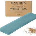 Qomfor Microwave Heating Pad - Large Microwavable Wheat Bag Heat Pack for Neck and Shoulders, Pain Relief, Back Pain, Arthritis, Period Cramps - Reusable Lavender Heating Pad (Green Blue)