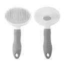 1PC Pet Massage Hair Removal Comb Cat Self Cleaning Beauty Needle Comb to Remove Floating Hair and Miscellaneous Hair-Soft Handle Comb - Grey (Paper Card Package)