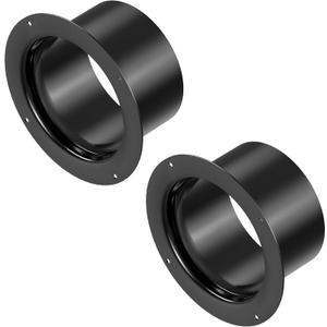 3 Inch Duct Connector, HG Power 2-Pack 75mm ABS Straight Pipe Flange for 3" Ducting Pipes Hoses Heating Cooling HVAC Ventilation Use, Black