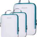 Mesh Compression Packing Cubes Set of 3- White