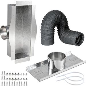 Under Cabinet 4" Toe Kick Ducting & Vent Cover Kit | Fits 4" Cabinet Cavity,4x10"/4x12" & 6" Round Registers | Easy Install,Sealed Airflow,Mold Prevention,Boost HVAC Efficiency & Cut Energy Costs