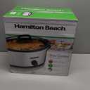 Hamilton Beach 6-Quart Slow Cooker with 3 Cooking Settings, Dishwasher-Safe Stoneware Crock & Glass Lid, Silver (33665G)
