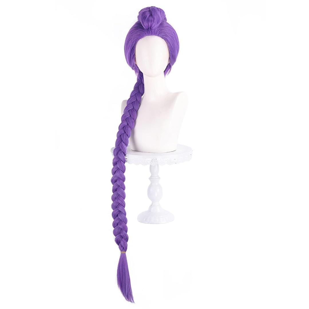 Long Straight Grape Red Wig Halloween Cosplay Costume Wig Women Anime Halloween Wig (Purple)