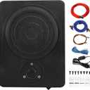 Yaeccc 8" 600w Audio Slim Under-Seat Powered Subwoofer, Car/ Truck Sub Bass Speaker Kit, Ultra Slim Under Seat Active Powered Car/ Truck Subwoofer