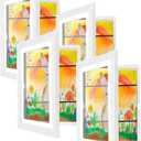 [4-Pack] Kids Artwork Frames Changeable, 11.8 x 8.3-IN Frames for Kids Artwork, Front Opening Picture Frames, Home Decor, Up to 150 Pcs of Kids Art Frame, Craft Storage, Hanging Wall Decor, for 3D Pictures, Crafts, Children Drawing, Hanging Art, Portfolio, White