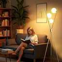 Lightdot Tripod Floor Lamp Stepless Dimmable Globe Modern Floor Lamp Gold Standing Lamps with 3PCS 3000K Bulbs Included Mid Century Modern Floor Lamps for Living Room/ Bedroom/ Sofa Beside/ Corner Decor