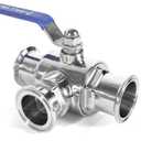 3-Way Ball Valve, 1.5 Inch Sanitary Ball Valve Clamp, 1/2 inch Stainless Steel 304, 3 Way Clamp ConnectionTriclamp 3 way Valve(1.5")