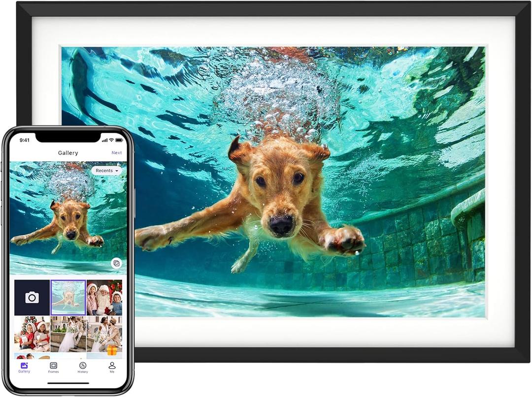 Euphro 10.1'' Digital Picture Frame with 32GB Storage, Digital Photo Frame with 1280x800 IPS Touch Screen, Share Photos/ Videos and Send Best Wishes via Free App