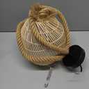 Arturesthome Natural Rattan Pendant Light for Kitchen Island, Woven Lamp Shade Chandelier, Handmade Hanging Ceiling Light Lampshade, Rope Lamp (25cmx27cm)