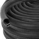 Automotive Door Weather Stripping 60Ft Car Door Rubber Edge Trim Seal Strip Gasket with Side Bulb for Car Bus Camper Boat RV Truck Doors