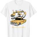 Chicano Oldies, Low and Slow Low Rider, Lowrider Truck T-Shirt (Small, White)