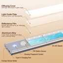 Quntis LED Under Cabinet Lighting Rechargeable, Wireless Motion Sensor Light Indoor, 2 Pack 12" 3000-6000K Dimmable Closet Lights Battery Operated, Magnetic/Stick on Under Counter Lights for Kitchen