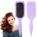 Curl Defining Brush, 1 PCS Curly Hair Brush, Brush for Curly Hair, for Combing and Shaping Men's and Women's Curls to Reduce Pulling (Purple)
