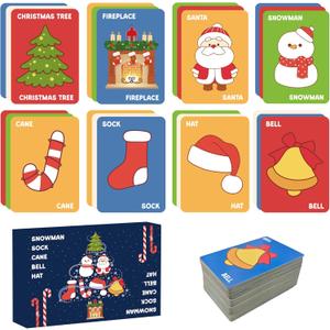 5 x OHOME Stocking Stuffers - Christmas Card Game Snowman Sock Cane Bell Hat for Family Kids Adults Teens Games - Wildly Entertaining & Easy to Learn - 2-8 Players