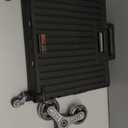 dbest products Quik Cart Stair Climber Wheeled Rolling Crate Teacher Utility with seat Heavy Duty Collapsible Basket with Handle, 18" D x 17" W x 39" H, Black