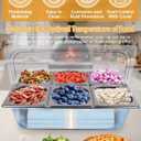 Kalolary 7 Grids Stainless Steel Topping Containers with Flip Lids
Pizza Topping Storage Station with Ice Box Ice Food Serving Display Container Salad Bar Cold Food Buffet Server for Party