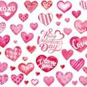 2 x 6 Sheets Valentines Day Decorations Heart Window Clings Red Pink Heart Window Glass Stickers Holiday Happy Valentine's Day Windows Decals for Home Office Party Glass Decor Supplies