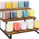 ELITEROO 3 Tier Wooden Display Rack, Portable Products Display Stand, 3 Step Straight Display Shelves for Retail Table Top, Counter Top, Craft Shows, Farmers Market, Tradeshows, Vendors