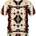 Funny Aztec Graphic T-Shirt Novelty Short Sleeve Crewneck Shirt (S)