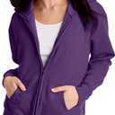 Hanes Women's Hoodie, Ecosmart Fleece Full-zip Hoodie, Zip-up Hooded Sweatshirt (Large, Violet Splendor Heather)