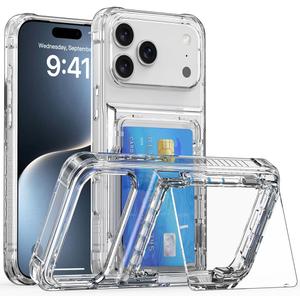 for iPhone 17 Pro Max Wallet - Style Protective Case with Card Holder (Holds 5 Cards) - Clear
