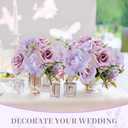 Artificial Flowers Fake Silk Flowers Combo Purple Pink Realistic Mixed Roses Box for DIY Wedding Bridal Bouquets,Centerpieces Arrangements for Faux Flowers with Stems Home Party Decoration