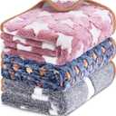 3 Pcs Dog Blanket Super Soft Pet Puppy Blankets Calming Dog Blankets for Small, Medium Large Dogs Warm Sleep Mat Washable Dog Blanket for Puppy Cat (42"30") (Pink, Light Gray, Dark Gray)