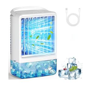 Small Air Conditioner Mini Air Conditioner Small AC Portable Air Conditioners with 1500ml spray/ hour 3 Speed Wind & 7 Colorful LED Light Cool Mist &Timer Evaporative Air Cooler for Bedroom/ Home/ Office