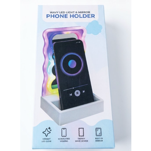 Wavy LED Light & Mirror Phone Holder
