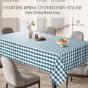Gingham Buffalo Check 52"x70" Tablecloth 100% Cotton Washable Rustic Rectangle Table Cover Decorative for Gifts, Dining, BBQ, Buffet Parties & Camping - Teal